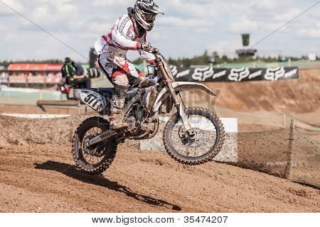 SEMIGORJE, Russland - Juli 22: Unidentified Fahrer beim Grand Prix von Russland der FIM Motocross World Champ