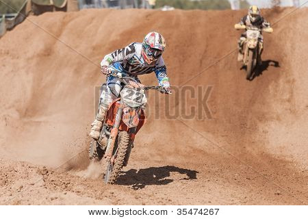 SEMIGORJE, Russland - Juli 22: Unidentified Fahrer beim Grand Prix von Russland der FIM Motocross World Champ