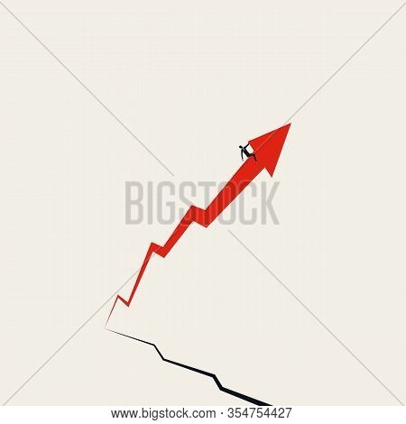 Stock Market Growth Vector Concept With Upward Arrow For Profits. Symbol Of Exchange Success, Price 