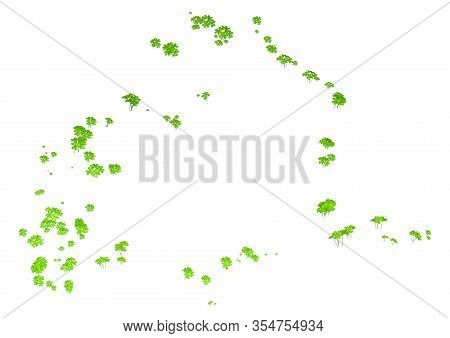 3D Rendering Green Clover On White