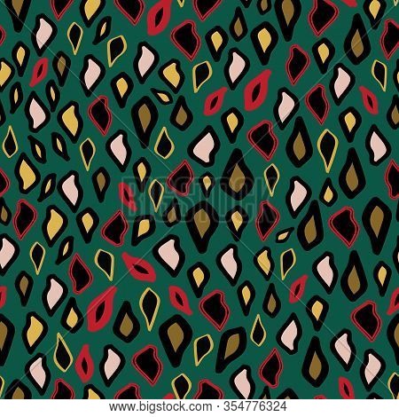 Pattern Leopard Trendy Print Blue Pink Gold Sand Color Exotic Illustration. Ornament Or Drops With S