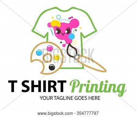 Tshirt Printing Cmyk Palette Concept. Abstract Modern Colored Vector Logo Template Of T-shirt Printi