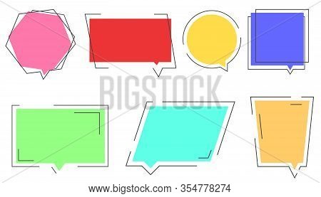 Quote Box Frame, Big Set. Texting Quote Boxes. Quote Frames Blank Templates Set On White Background.
