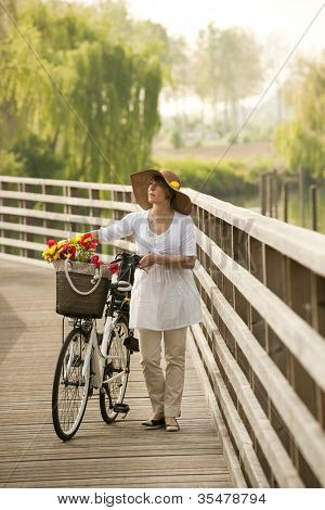 Woman with bike