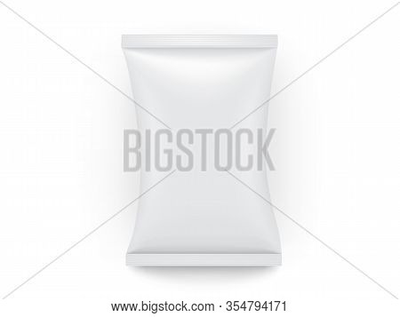 Empty White Paper Packaging Isolated On White Background Vector Mock Up