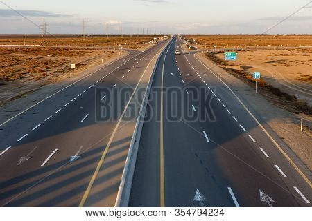 Baku Astara Highway In Azerbaijan. M3 Highway.