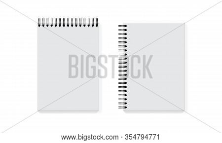 White Notebook On A White Background Mock Up Vector