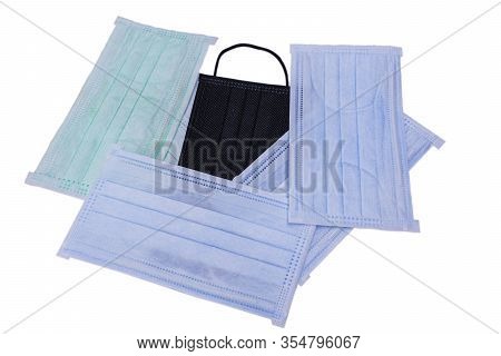 Clipping Path Health Guard Face Earloop Surgical Group Mask For Doctor, People Take Care Health And 