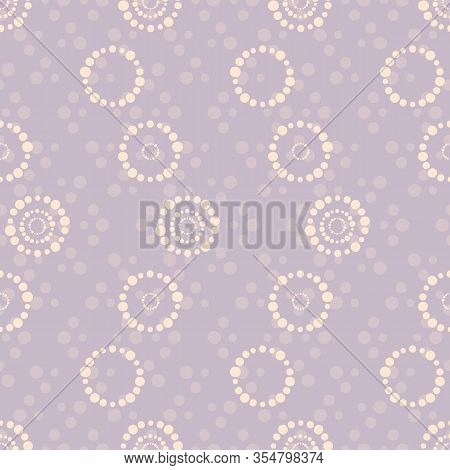 Vector Dotted Purple Circles Seamless Pattern Background