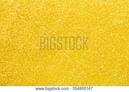 Porridge Kuskus Couscous With Bulgur. Background Texture. Top View Selective Focus