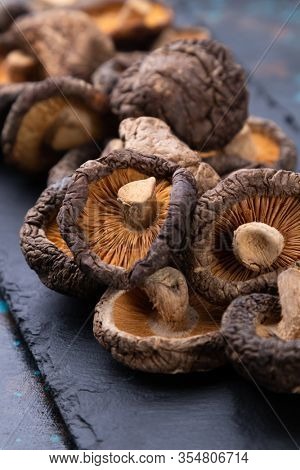 Dehydrated shiitake mushrooms, asian food ingredient