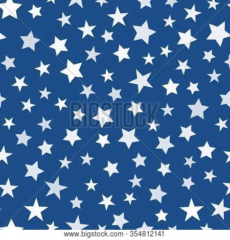 Seamless Stars Patternin Blue Sky. Good Night