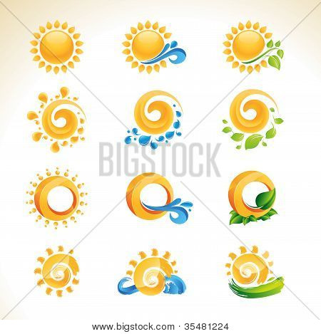 Sada vektorových ikon slunce