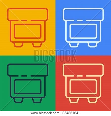 Pop Art Line Fuse Of Electrical Protection Component Icon Isolated On Color Background. Melting Brea
