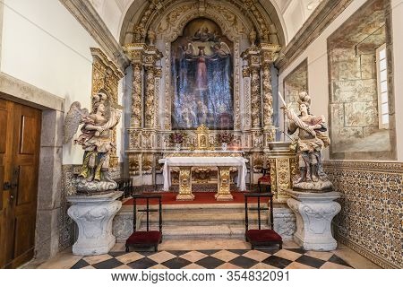 Architectural Detail Of The Interior Of The Chapel Of The Lord Of The Mareantes In Esposende, Portug