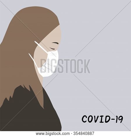 Woman Face In Protection Mask Against Coronavirus