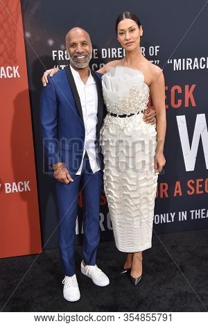 LOS ANGELES - MAR 01:  Ravi Mehta and Janina Gavankar arrives for âThe Way Backâ World Premiere on March 01, 2020 in Los Angeles, CA