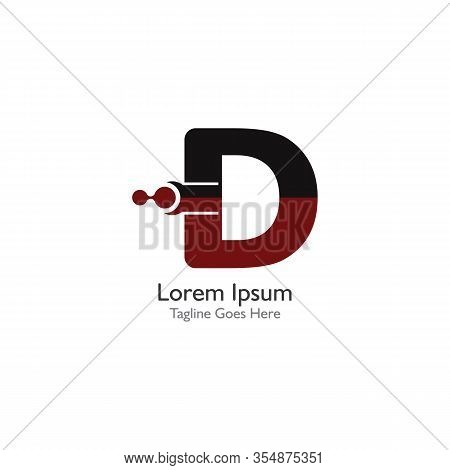 Letter D With Antom Creative Logo Or Symbol Template Design