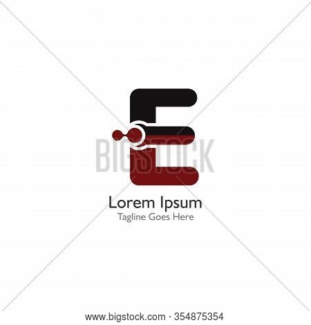 Letter E With Antom Creative Logo Or Symbol Template Design