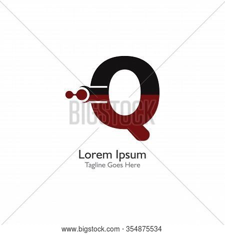 Letter Q With Antom Creative Logo Or Symbol Template Design