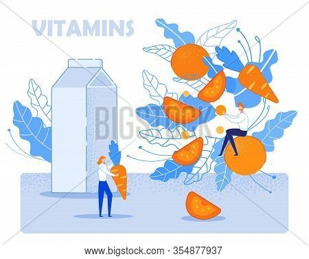 Advertising Vitamins, Nutritional Supplements. Young Girl Stands Near Large Packaging With Medicine 