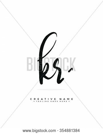 K R Kr Initial Logo Signature Vector. Handwriting Concept Logo.