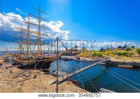 Christiansoe, Denmark - August 10, 2013: Fort Christiansoe - The Old Fortress Of King Christian V Si