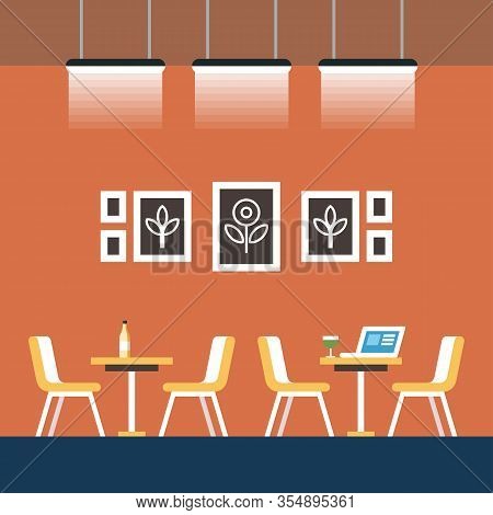 Offices For An Hour Coworking Cartoon Illustration. Lounge Area, Armchairs In Room. Resource Sharing