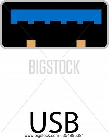 Usb Connector For A Mouse, Keyboard, Peripherals On A Transparent Background