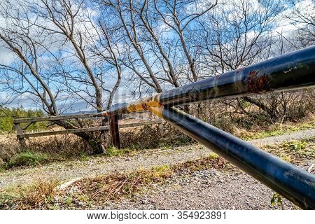 Steel Barrier In Country Track In County Donegal - Ireland