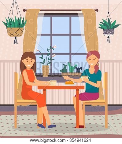 Female Friends Spending Time Together At Home. Intimate Talk With Gossips And Secrets Between Two Wo