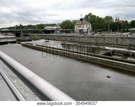 Stvanice Lock Of Vltava River In Prague, Czech Republic