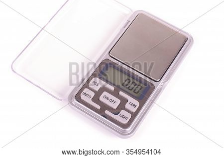 Digital High Precision Pocket Scales Isolated On The White Background