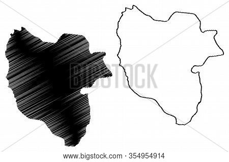Mavrovo And Rostusa Municipality (republic Of North Macedonia, Polog Statistical Region) Map Vector 