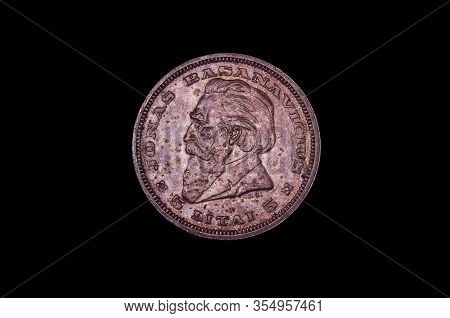 Historical Numismatics Coin 5 Litai With Jonas Basanavicius