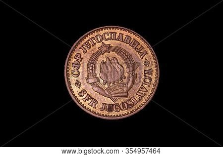 Historical Numismatics Coin Dinar From Yugoslavia With Coat Of Arms