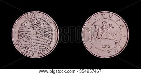 Lithuania Coin 1 Litas With Commemorative.of Zalgirio Musis