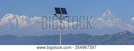 View At The Himalayan Range Over Pokhara On Nepal