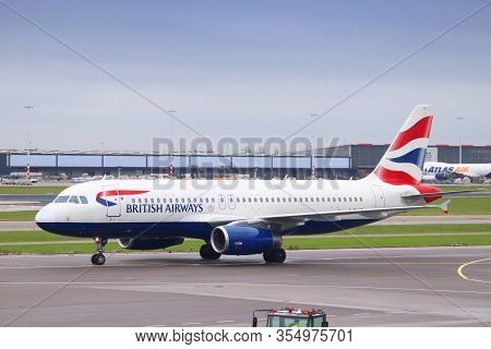 Amsterdam, Netherlands - December 6, 2018: British Airways Airbus A320 At Schiphol Airport In Amster