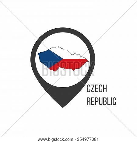 Map Pointers With Contry Czech Republic. Czech Republic Flag. Stock Vector Illustration Isolated On 