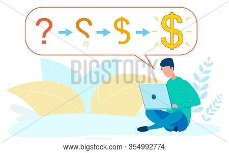 Teenager Searching For Parttime Job, Work Online. Creating Plan For New Startup, Business Model Flat