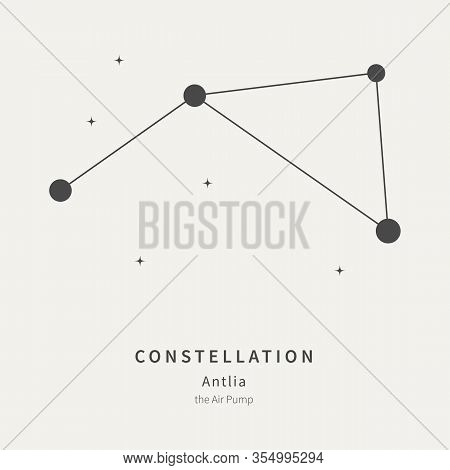 The Constellation Of Antlia. The Air Pump - Linear Icon. Vector Illustration Of The Concept Of Astro