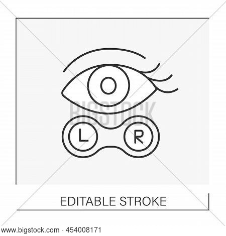 Vision Line Icon. Boxes For Contact Lenses. Vision Corrections. Ophthalmology Concept. Isolated Vect