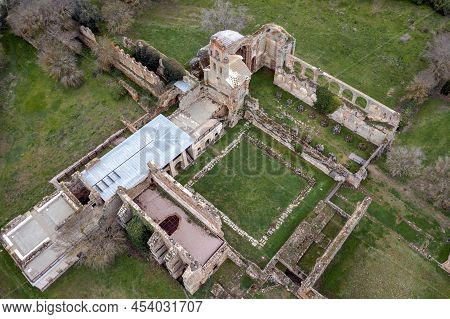 Ruins Of The Cistercian Monastery Of Santa Maria De Moreruela, Zamora Spain, Zenithal View