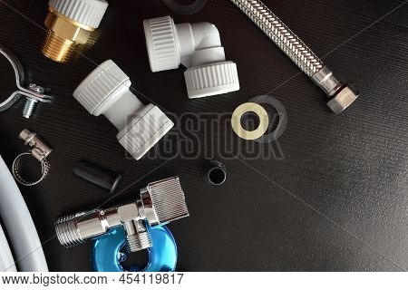 Concept Of Plumbing Industrial Technical Service And Revisions With Notepad And Tools And Plumbing M