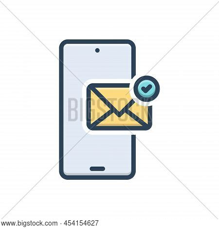 Color Illustration Icon For Accept Concede Confess Recognize Obtain Confirm Message Mobile Acceptanc
