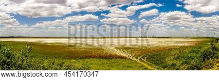Panorama Of A Dried Lake On Stepp Near The Sea Of ​​azov