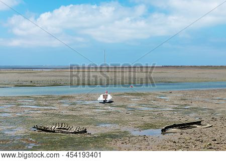 Fishing Boats On The Coast Of The Bay Of Puerto Real In Cadiz. Andalusia Spain. Europe. June 27, 202