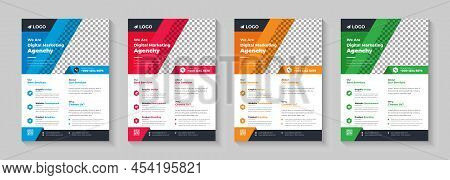 Corporate Business Flyer Template, Flyer Template Geometric Shape Used For Business Poster Layout,bu