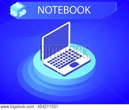 Notebook Isometric Design Icon. Vector Web Illustration. 3d Colorful Concept